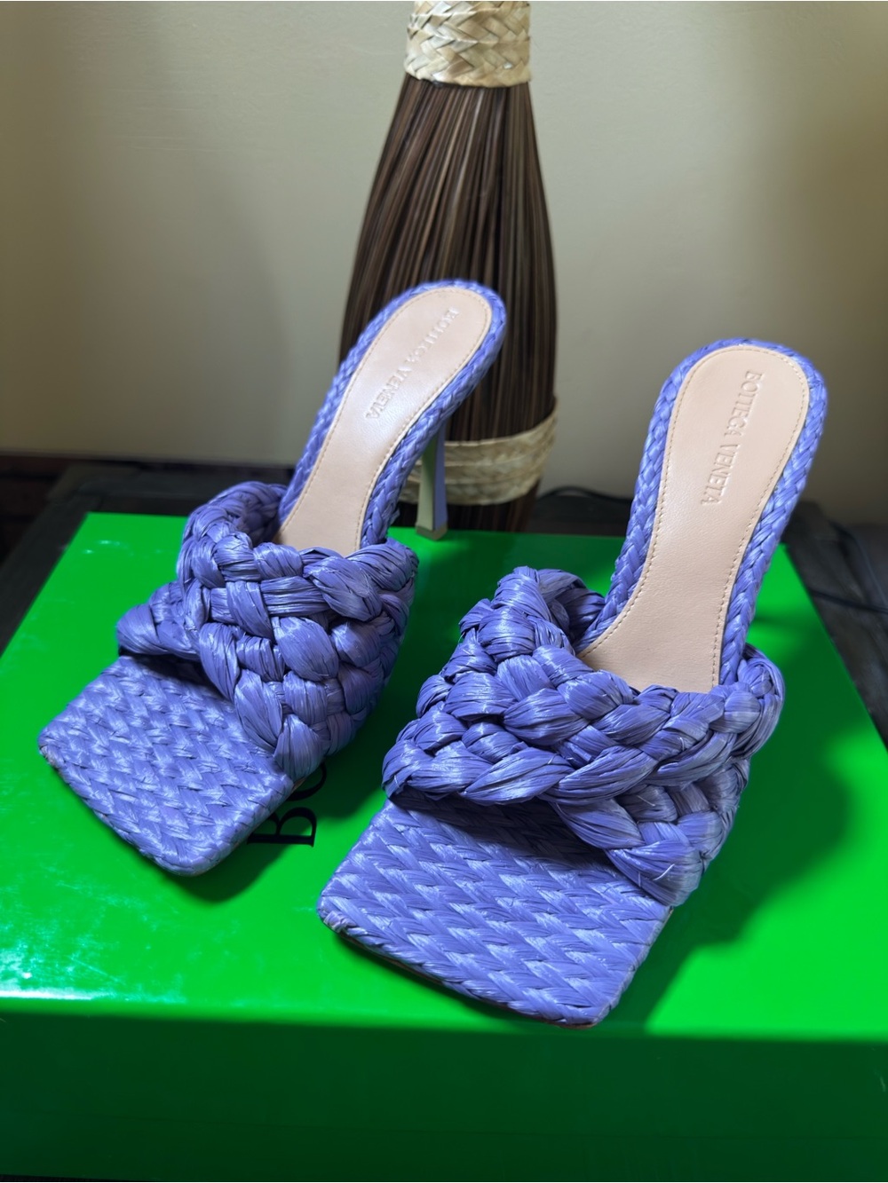 Bottega Veneta lavender Lido mule sandal sz 37.5 NIB